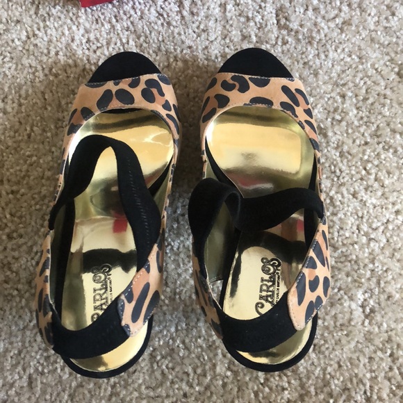NWB Carlos Santana Cosette Leopard/Black Stiletto Heels 8M - Picture 11 of 15